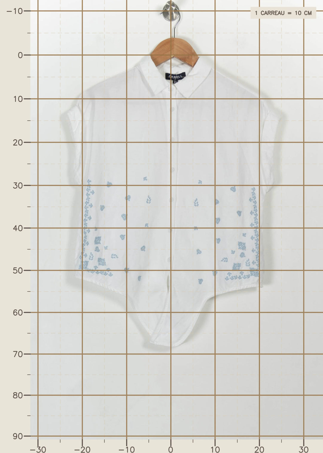 Chemise Blanche et Bleue - Taille M/38 de la marque Caroll | PARAD111091 - Vendu par Paradigme - Image 4