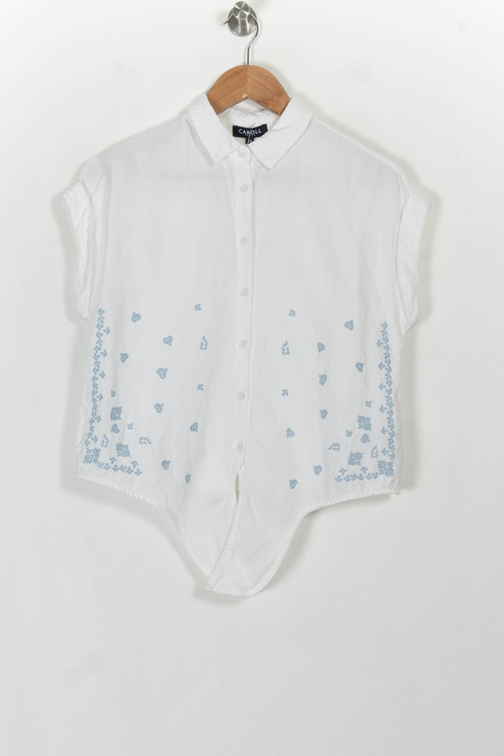 Chemise Blanche et Bleue - Taille M/38 de la marque Caroll | PARAD111091 - Vendu par Paradigme - Image 2