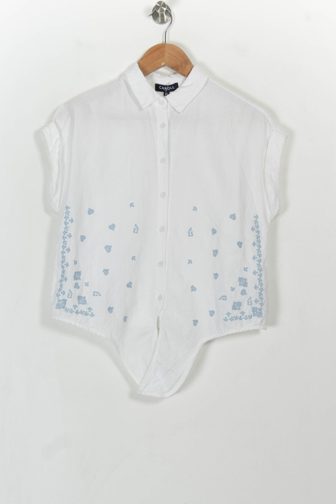 Chemise Blanche et Bleue - Taille M/38 de la marque Caroll | PARAD111091 - Vendu par Paradigme - Image 2