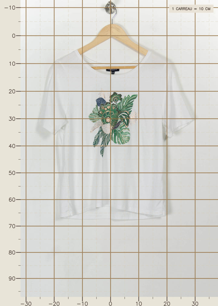 Tee-shirt Blanc - Taille M/38 de la marque Caroll | PARAD111096 - Vendu par Paradigme - Image 4
