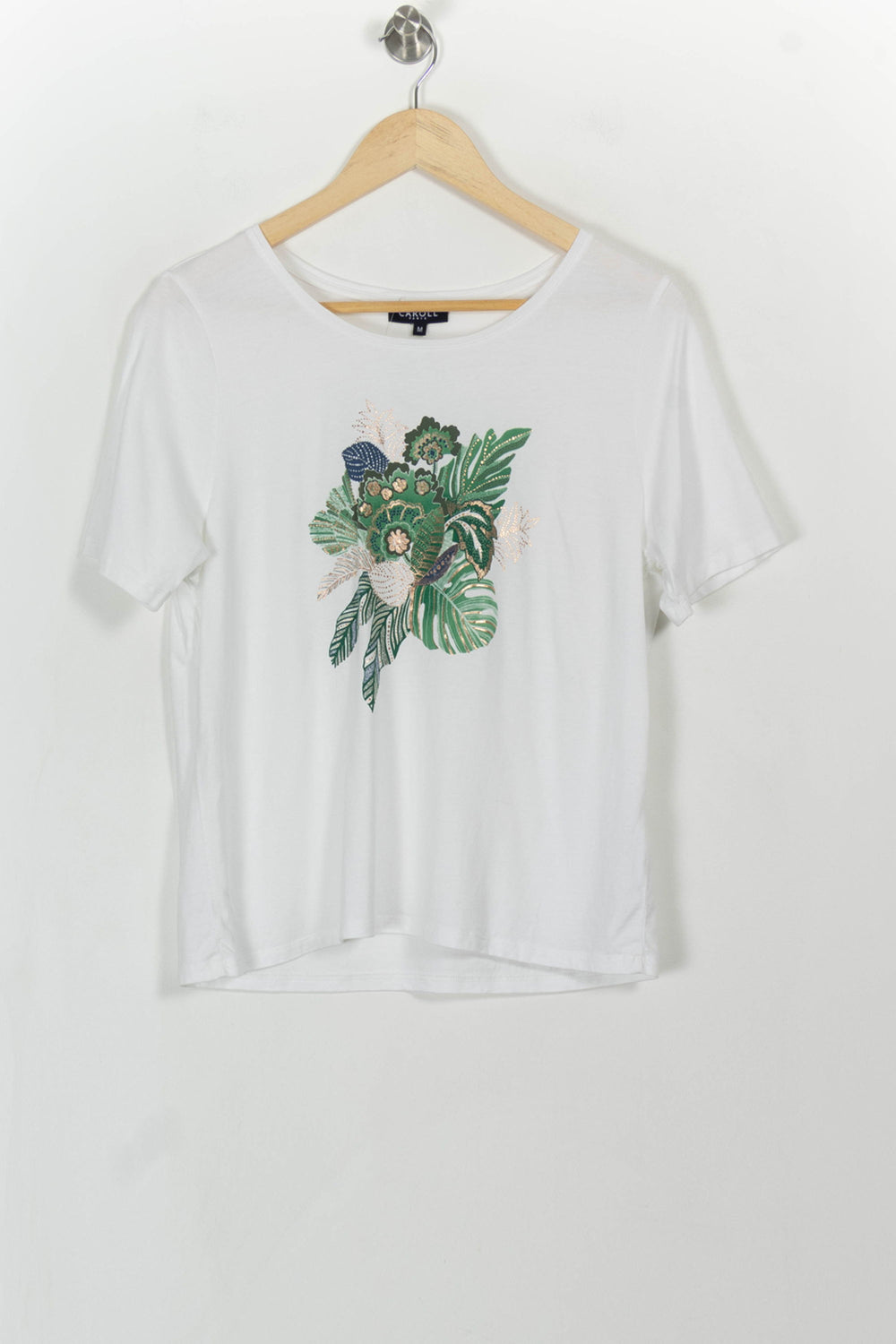 Tee-shirt Blanc - Taille M/38 de la marque Caroll | PARAD111096 - Vendu par Paradigme - Image 2