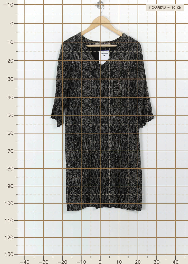 Robe Noire et Grise - Taille M/38 de la marque La Fée Maraboutée | PARAD111102 - Vendu par Paradigme - Image 4