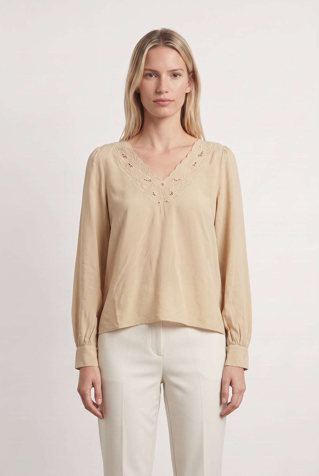 Blouse Beige - Taille XS/34 de la marque Sézane | PARAD111107 - Vendu par Paradigme - Image 1