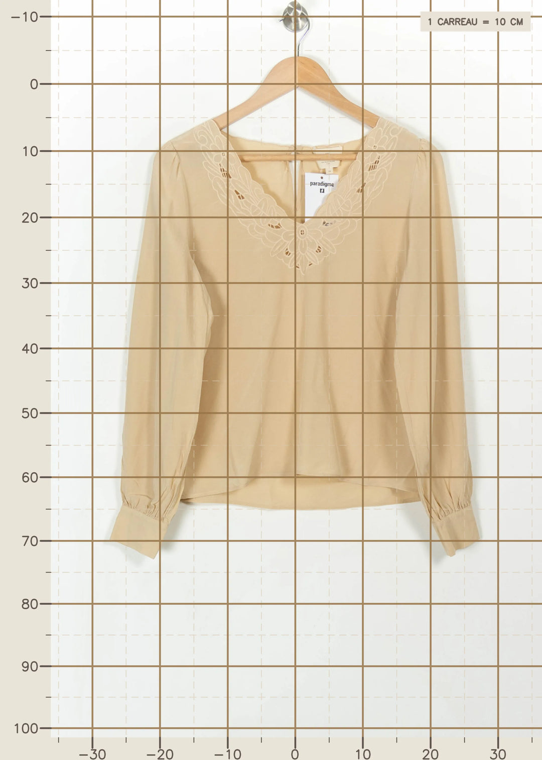 Blouse Beige - Taille XS/34 de la marque Sézane | PARAD111107 - Vendu par Paradigme - Image 4