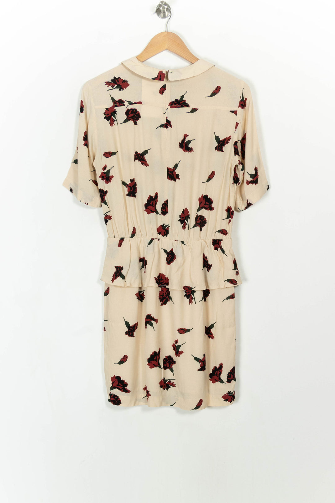 Robe Fleurie Beige et Bordeaux - Taille S/36 de la marque Ganni | PARAD111109 - Vendu par Paradigme - Image 5