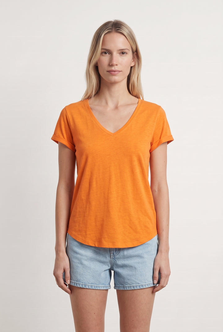 Tee-shirt Orange - Taille M/38 de la marque La Fée Maraboutée | PARAD111111 - Vendu par Paradigme - Image 1