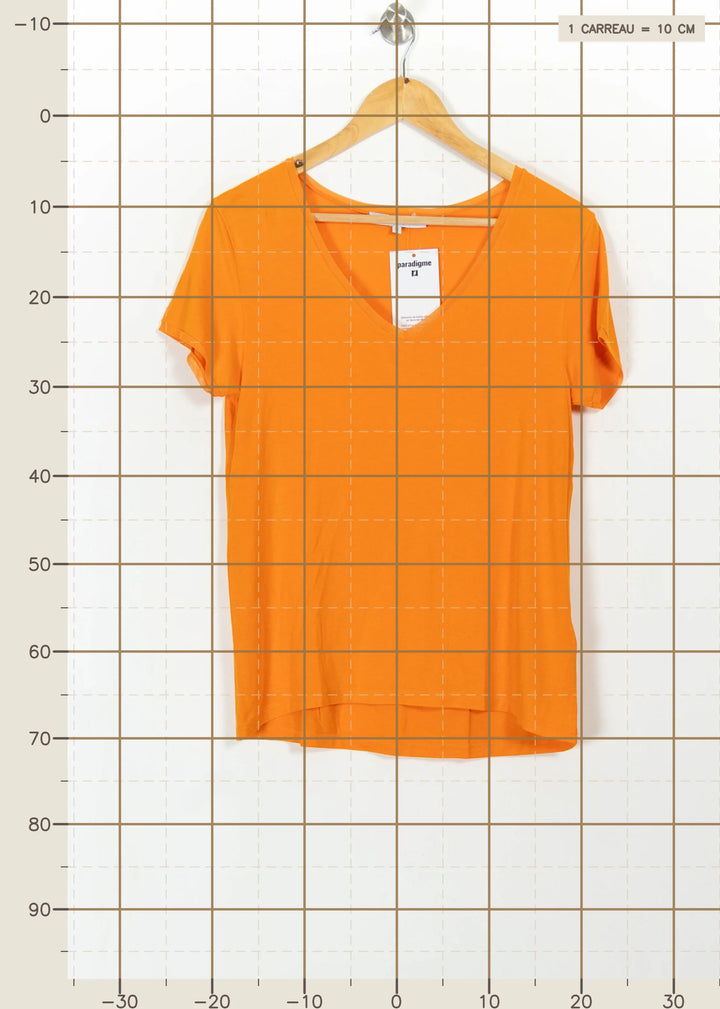 Tee-shirt Orange - Taille M/38 de la marque La Fée Maraboutée | PARAD111111 - Vendu par Paradigme - Image 4