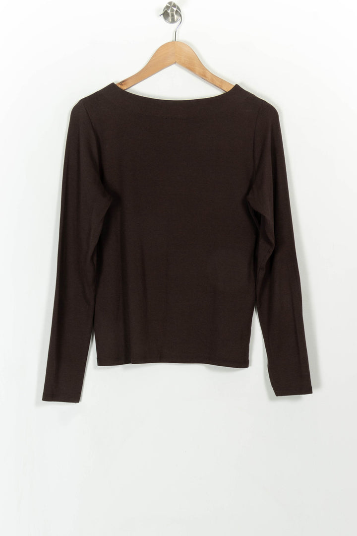 Tee-shirt manches longues Marron - Taille M/38 de la marque Maison 123 | PARAD111122 - Vendu par Paradigme - Image 5