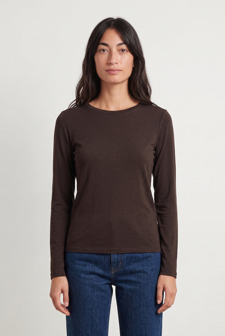 Tee-shirt manches longues Marron - Taille M/38 de la marque Maison 123 | PARAD111122 - Vendu par Paradigme - Image 1
