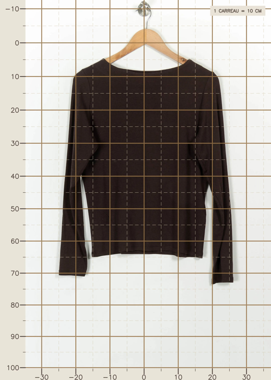 Tee-shirt manches longues Marron - Taille M/38 de la marque Maison 123 | PARAD111122 - Vendu par Paradigme - Image 4