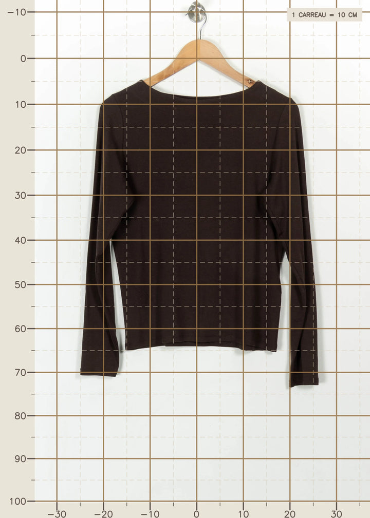 Tee-shirt manches longues Marron - Taille M/38 de la marque Maison 123 | PARAD111122 - Vendu par Paradigme - Image 4
