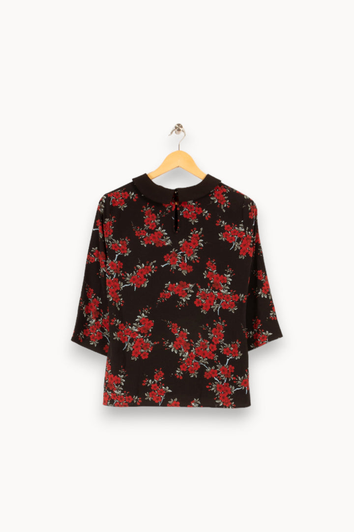 Blouse multicolore noire et rouge - Taille M/38