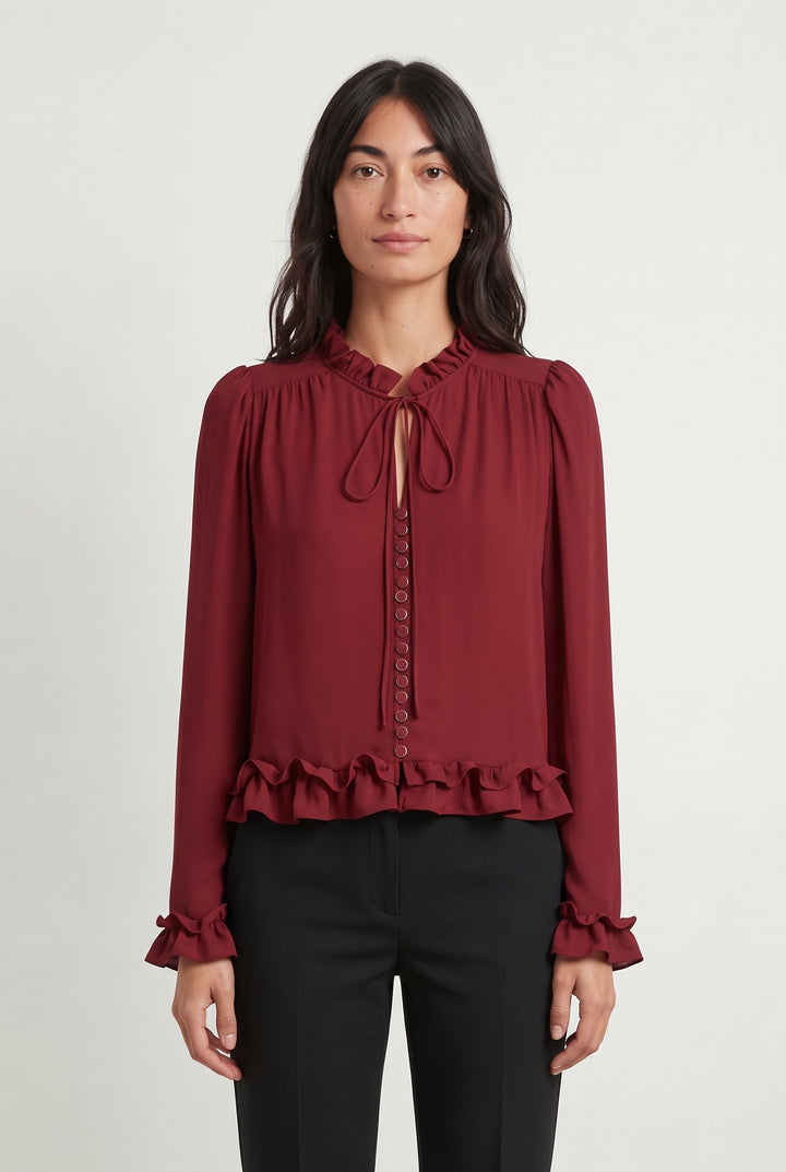 Chemisier Bordeaux - Taille XS/34
