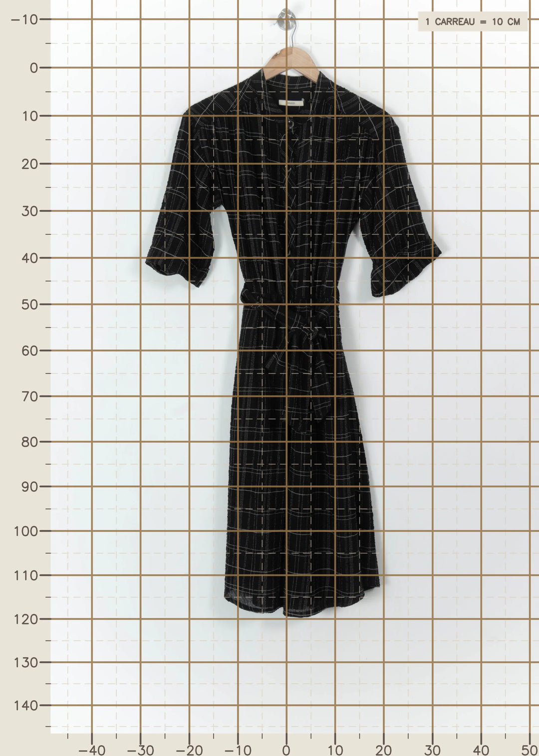 Robe Chemise Noire et Blanche - Taille M/38 de la marque Sessùn | PARAD111976 - Vendu par Paradigme - Image 4