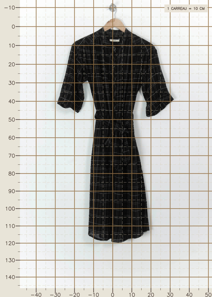Robe Chemise Noire et Blanche - Taille M/38 de la marque Sessùn | PARAD111976 - Vendu par Paradigme - Image 4