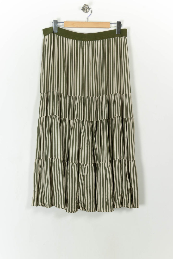 Jupe Longue Rayée Vert et Beige - Taille L/40 de la marque Bleu Blanc Rouge | PARAD111981 - Vendu par Paradigme - Image 5
