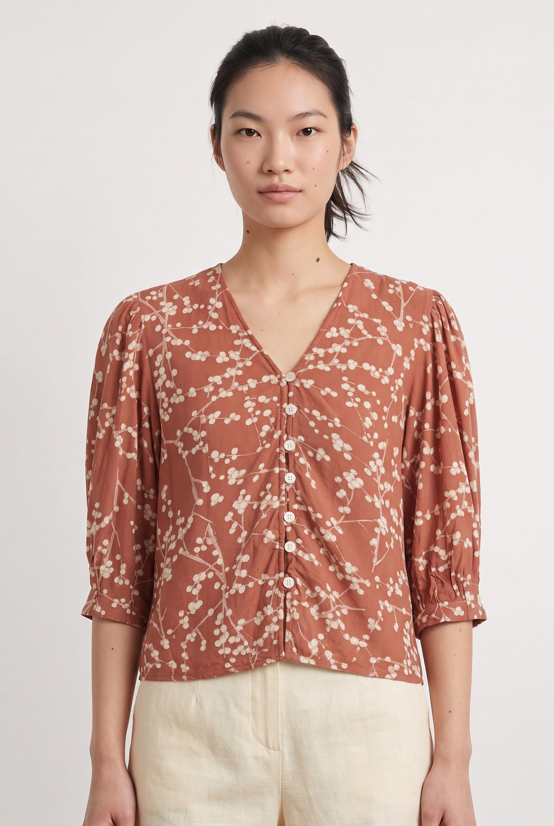 Blouse Rouille et Écru - Taille XS/34 de la marque Rouje | PARAD111986 - Vendu par Paradigme - Image 1
