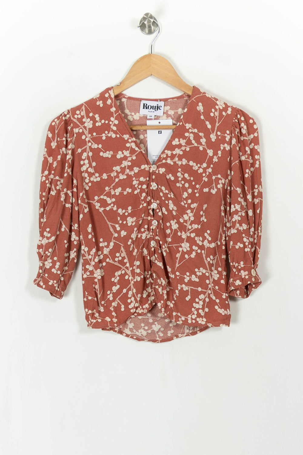 Blouse Rouille et Écru - Taille XS/34 de la marque Rouje | PARAD111986 - Vendu par Paradigme - Image 2