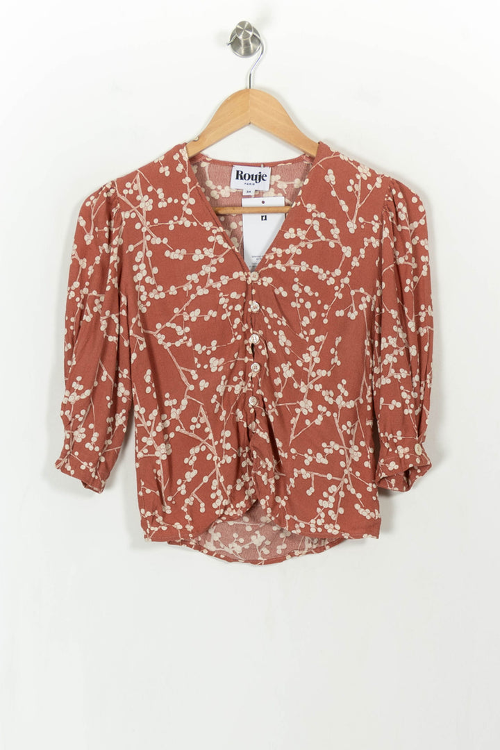 Blouse Rouille et Écru - Taille XS/34 de la marque Rouje | PARAD111986 - Vendu par Paradigme - Image 2