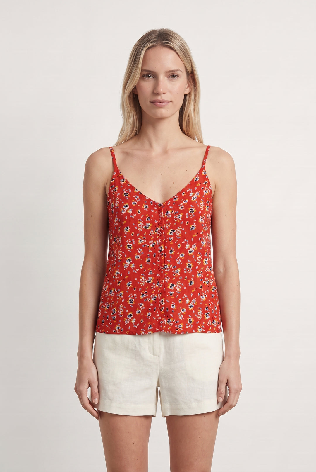 Caraco Rouge à Fleurs - Taille XS/34 de la marque SAAJ | PARAD111990 - Vendu par Paradigme - Image 1