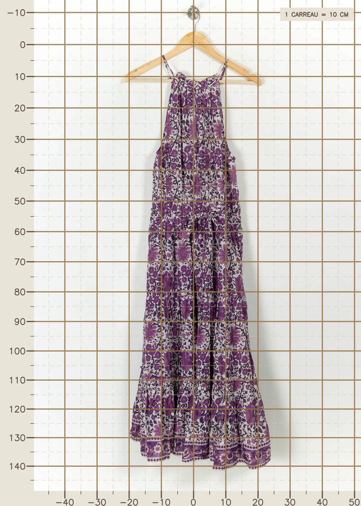 Robe Longue Violette et Blanche - Taille M/38 de la marque Petite Mendigote | PARAD111991 - Vendu par Paradigme - Image 4