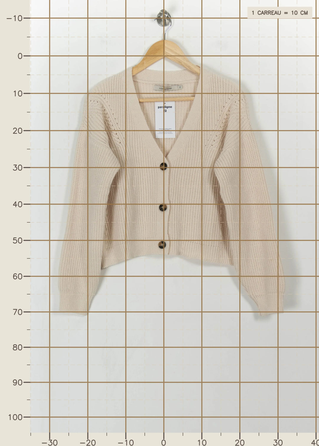 Cardigan Beige - Taille XS/34 de la marque La Fée Maraboutée | PARAD112006 - Vendu par Paradigme - Image 4