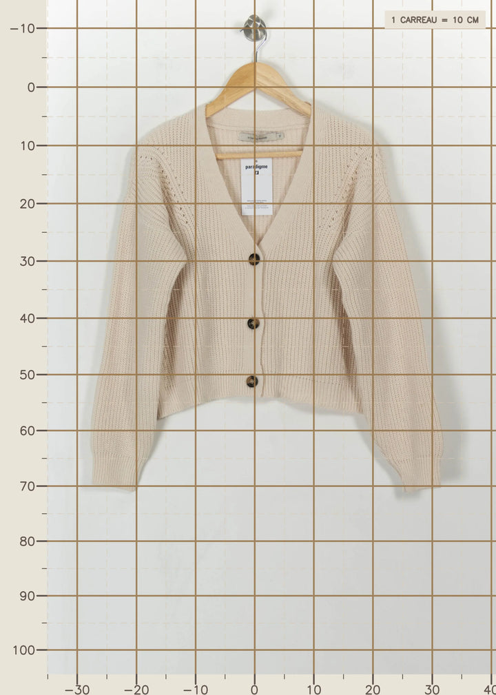 Cardigan Beige - Taille XS/34 de la marque La Fée Maraboutée | PARAD112006 - Vendu par Paradigme - Image 4