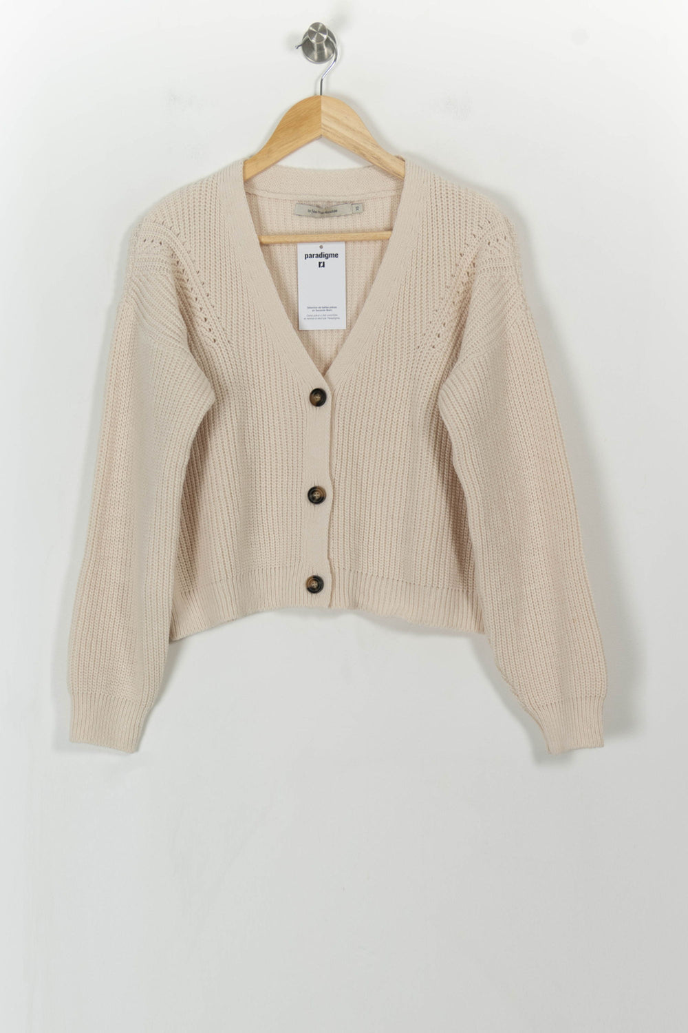 Cardigan Beige - Taille XS/34 de la marque La Fée Maraboutée | PARAD112006 - Vendu par Paradigme - Image 2