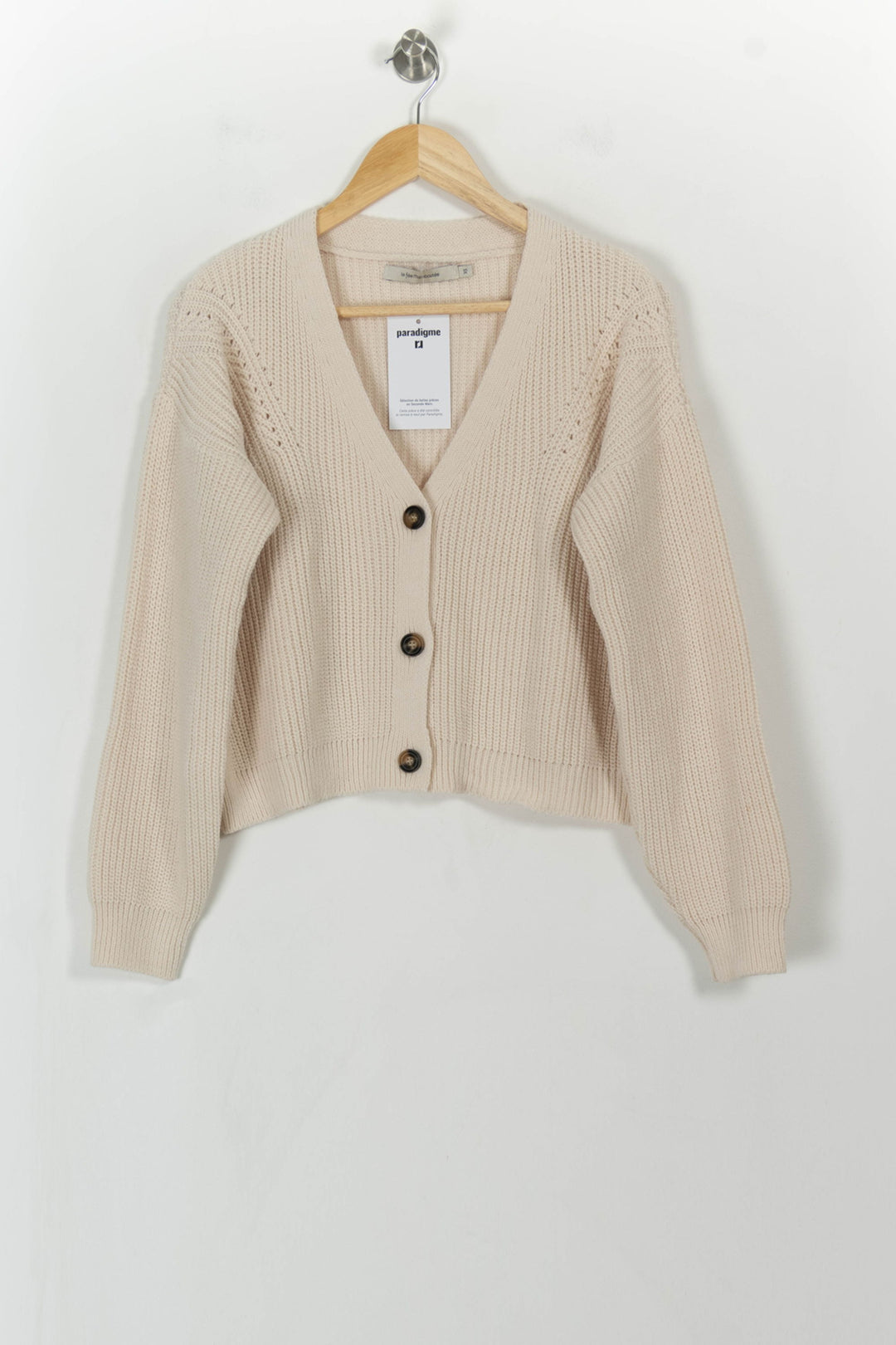 Cardigan Beige - Taille XS/34 de la marque La Fée Maraboutée | PARAD112006 - Vendu par Paradigme - Image 2