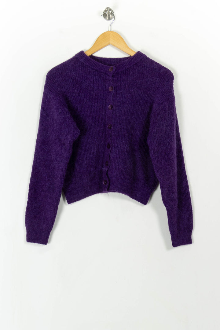 Cardigan Violet - Taille XS/34 de la marque La Fée Maraboutée | PARAD112007 - Vendu par Paradigme - Image 2
