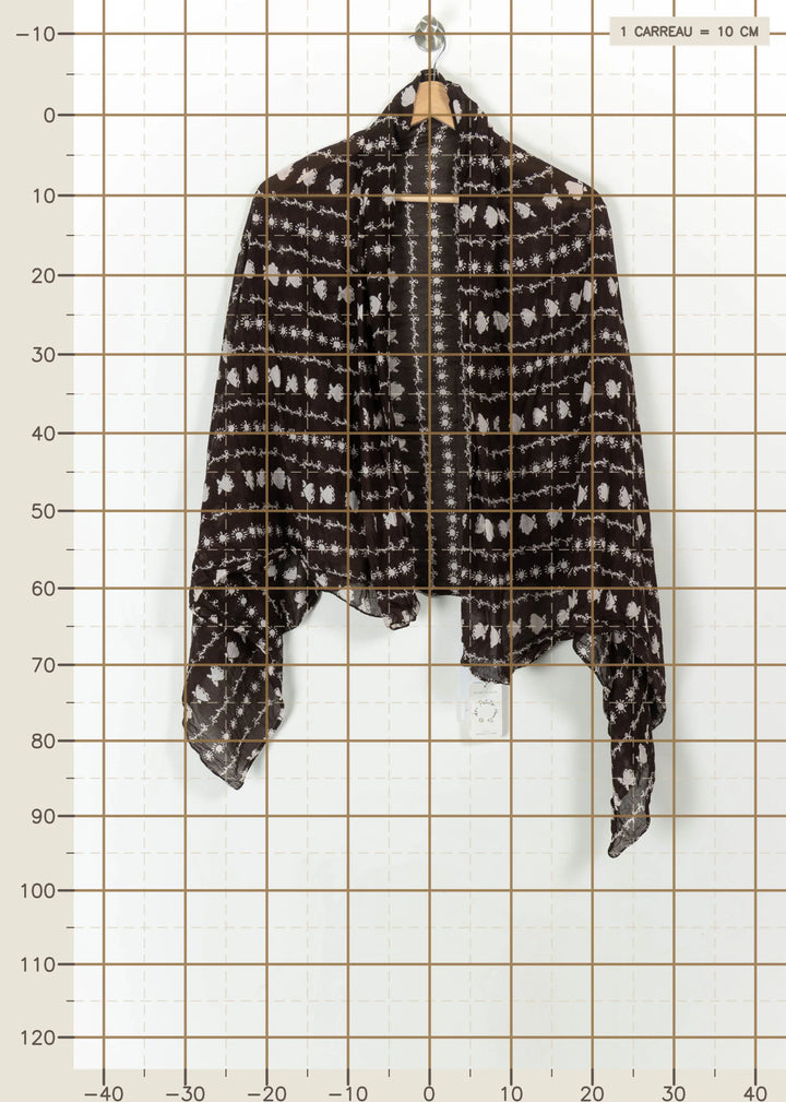 Châle Marron et Blanc - Taille T.U. de la marque Des petits hauts | PARAD112013 - Vendu par Paradigme - Image 4