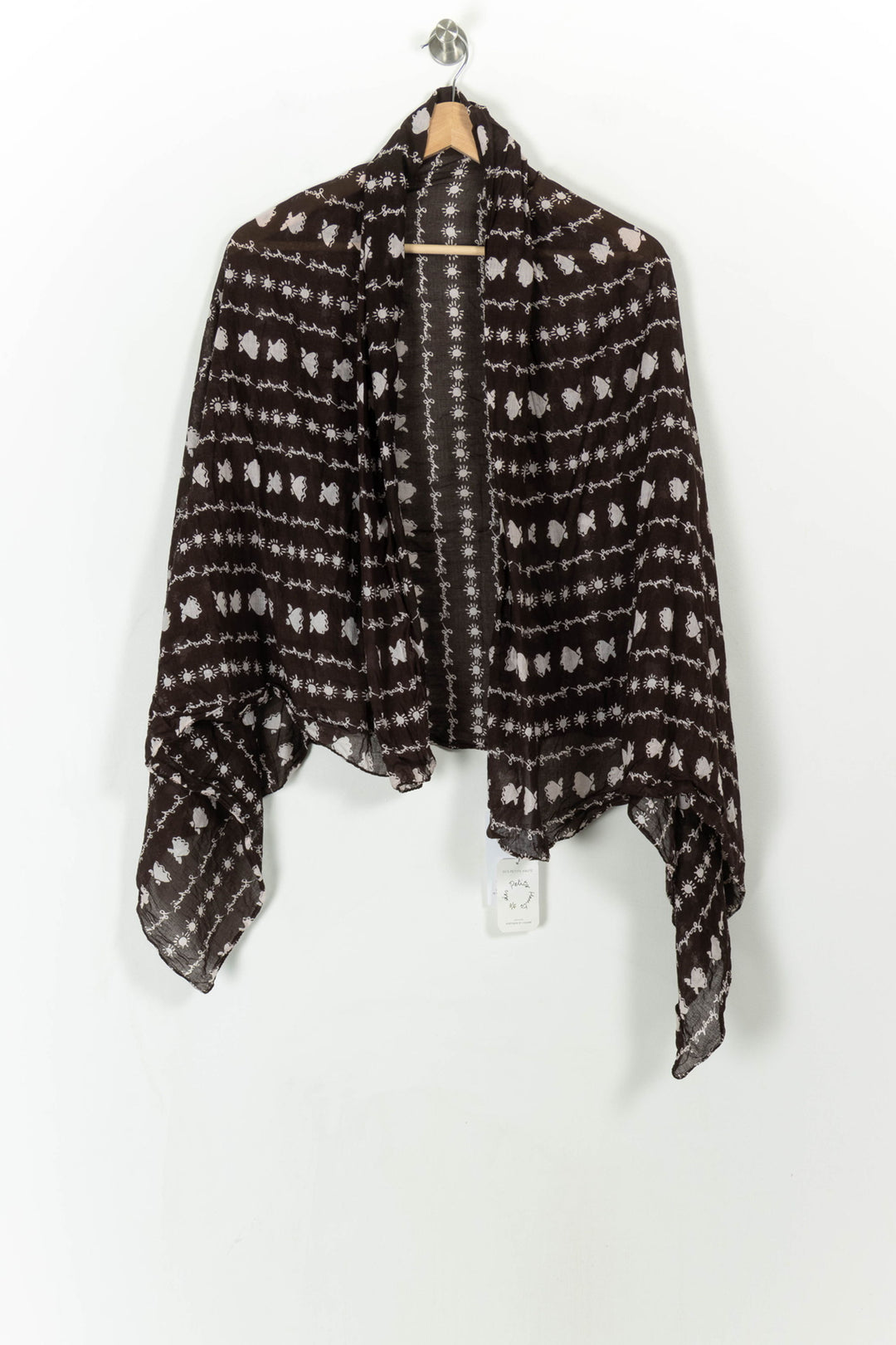 Châle Marron et Blanc - Taille T.U. de la marque Des petits hauts | PARAD112013 - Vendu par Paradigme - Image 2