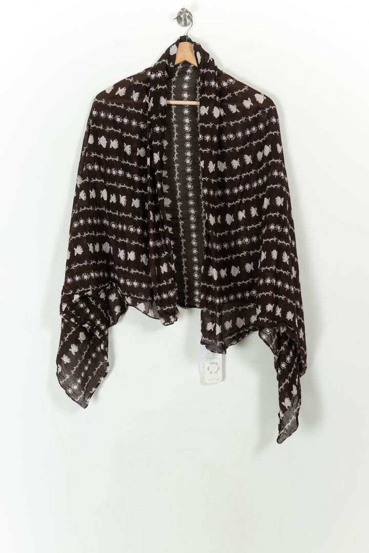 Châle Marron et Blanc - Taille T.U. de la marque Des petits hauts | PARAD112013 - Vendu par Paradigme - Image 2
