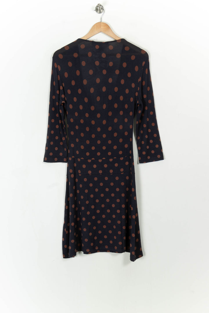 Robe Cache-Cœur Bleue et Marron - Taille M/38 de la marque La Fée Maraboutée | PARAD112018 - Vendu par Paradigme - Image 5