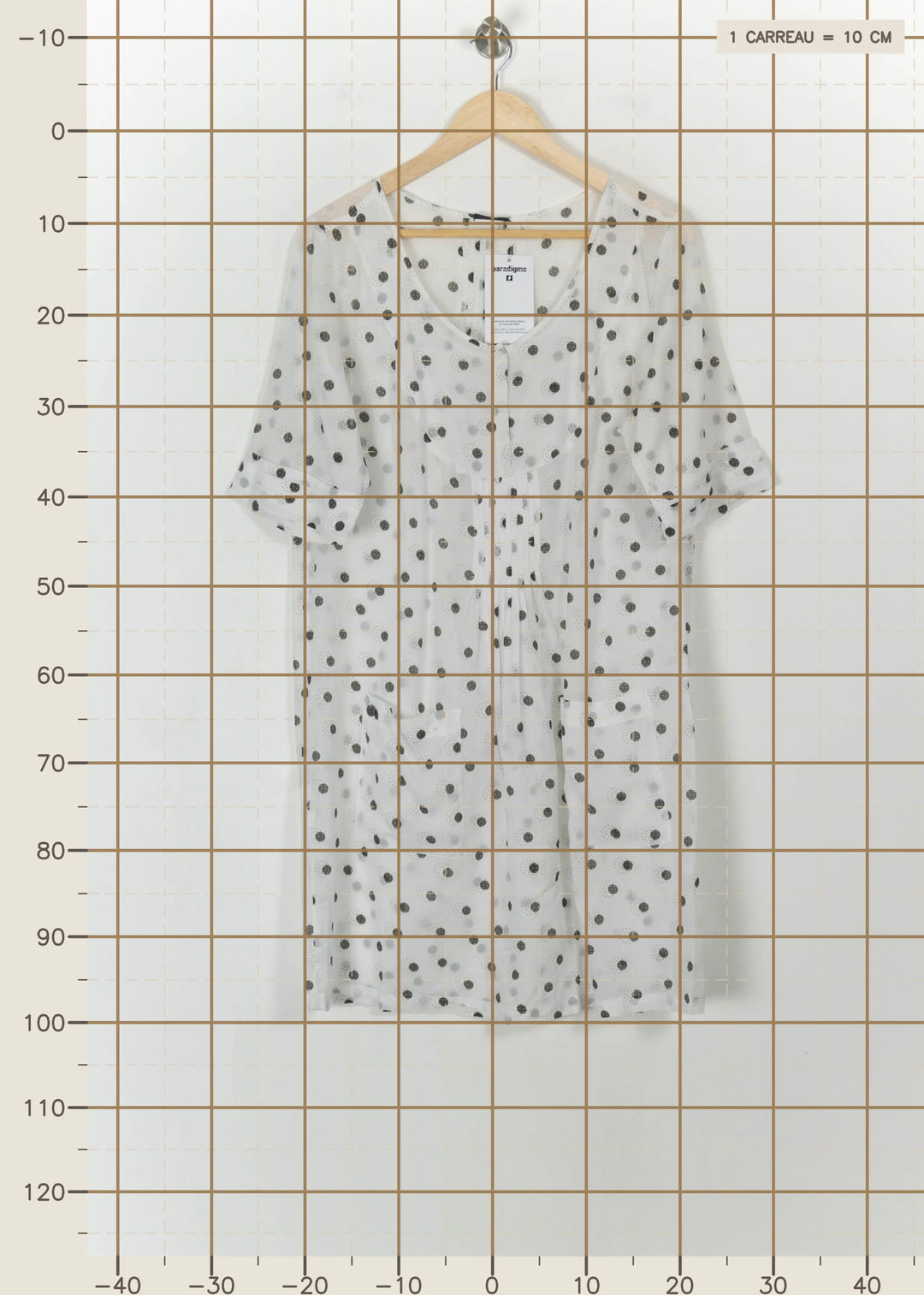 Robe Midi Blanche à Pois Noirs - Taille S/36 de la marque IKKS | PARAD112193 - Vendu par Paradigme - Image 4