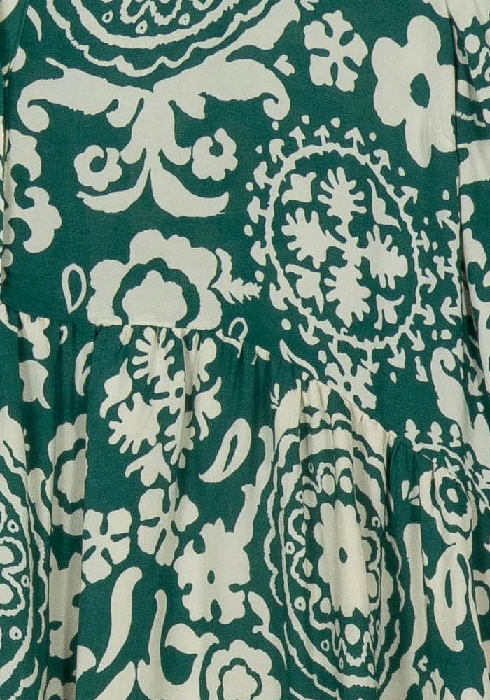 Robe Imprimée Verte et Blanche - Taille L/40 de la marque Gerard Darel | PARAD112195 - Vendu par Paradigme - Image 3