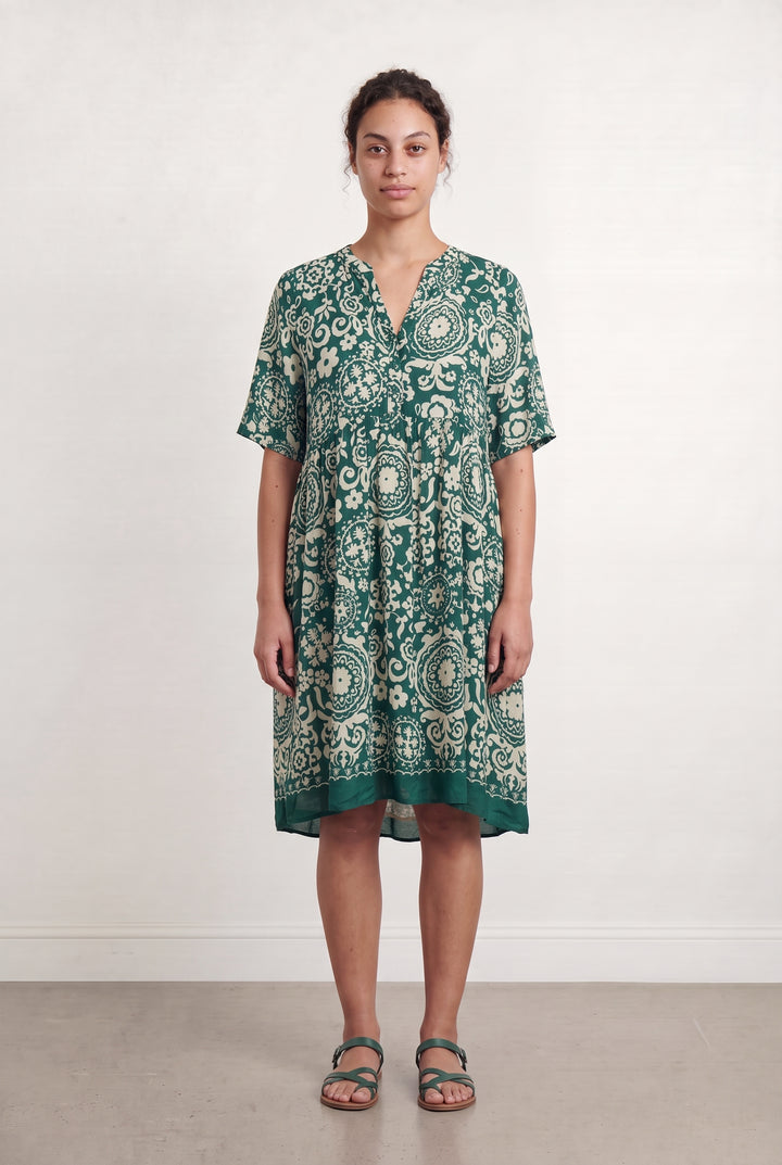 Robe Imprimée Verte et Blanche - Taille L/40 de la marque Gerard Darel | PARAD112195 - Vendu par Paradigme - Image 1