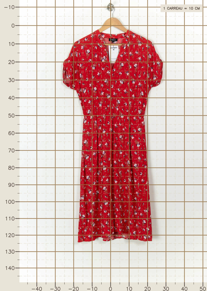 Robe longue rouge et blanche - Taille S/36 de la marque Caroll | PARAD112203 - Vendu par Paradigme - Image 4