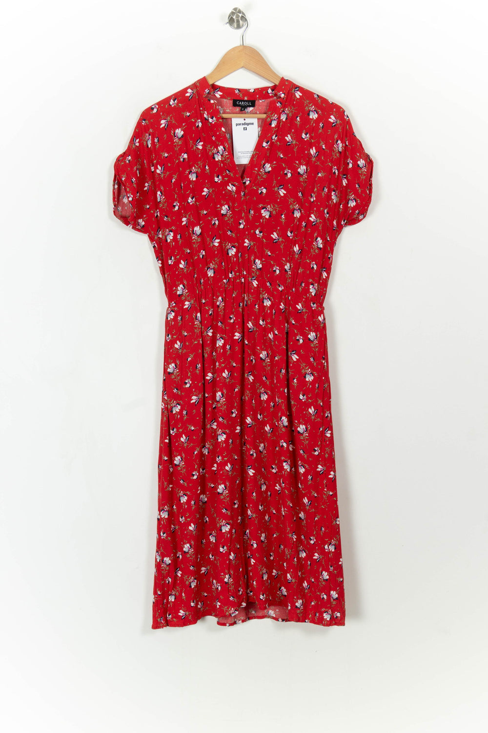 Robe longue rouge et blanche - Taille S/36 de la marque Caroll | PARAD112203 - Vendu par Paradigme - Image 2