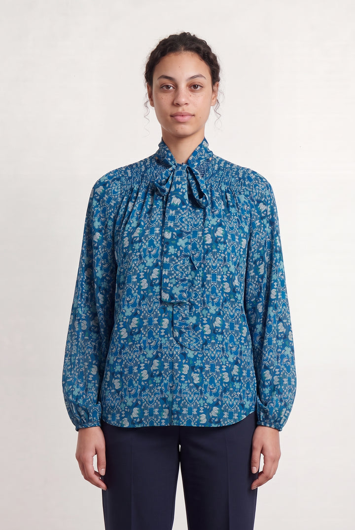 Blouse Bleue à Motifs - Taille XL/42 de la marque IKKS | PARAD112204 - Vendu par Paradigme - Image 1