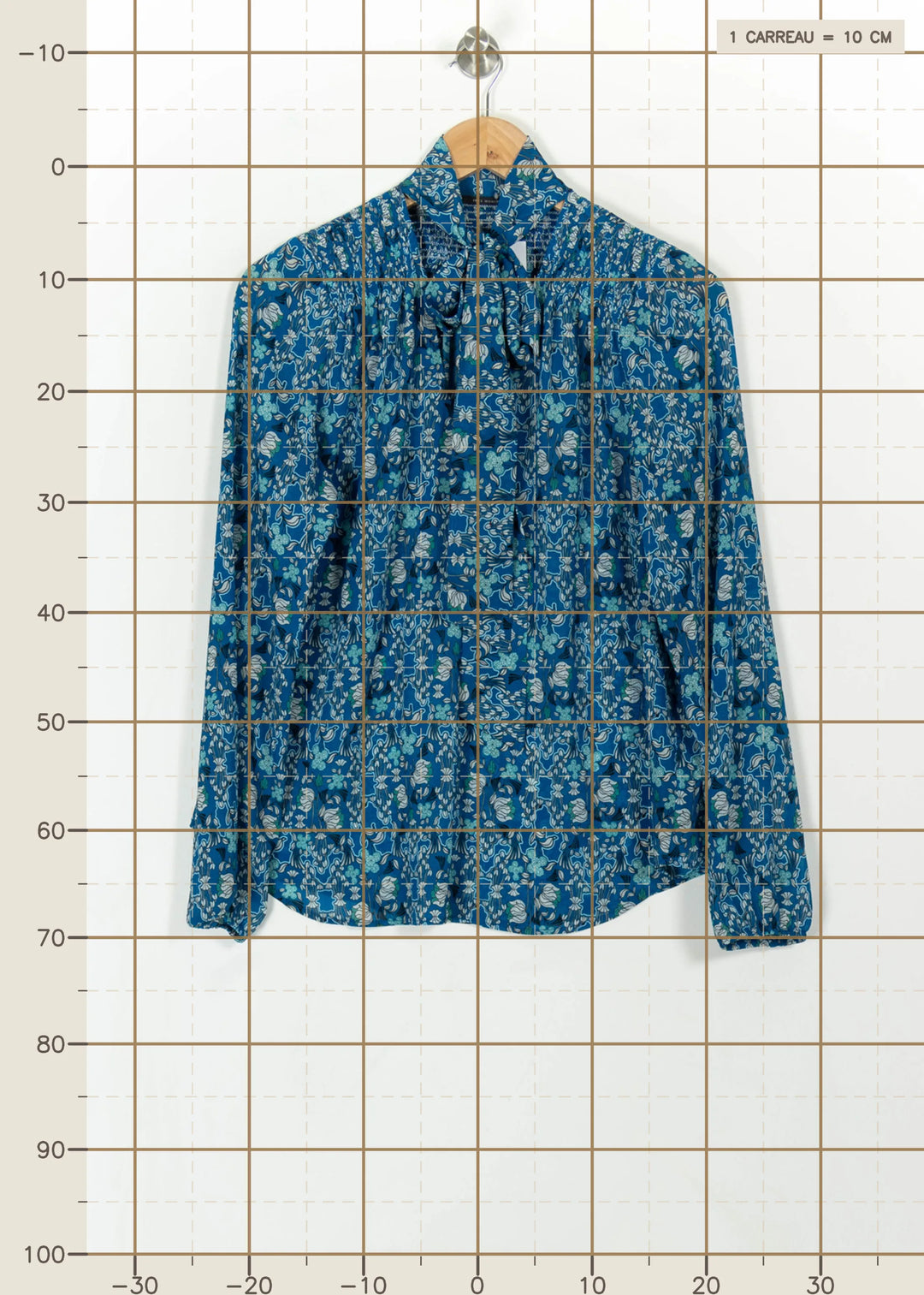 Blouse Bleue à Motifs - Taille XL/42 de la marque IKKS | PARAD112204 - Vendu par Paradigme - Image 4