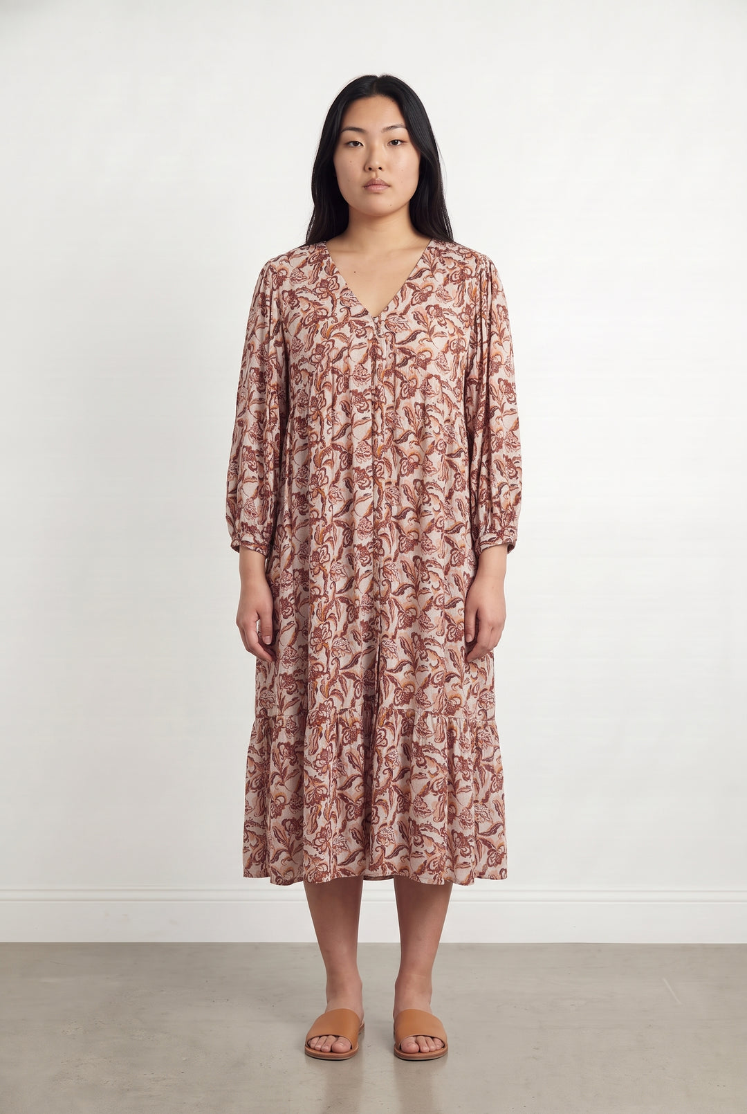 Robe Midi Rose et Marron - Taille L/40 de la marque La Petite Etoile | PARAD112205 - Vendu par Paradigme - Image 1