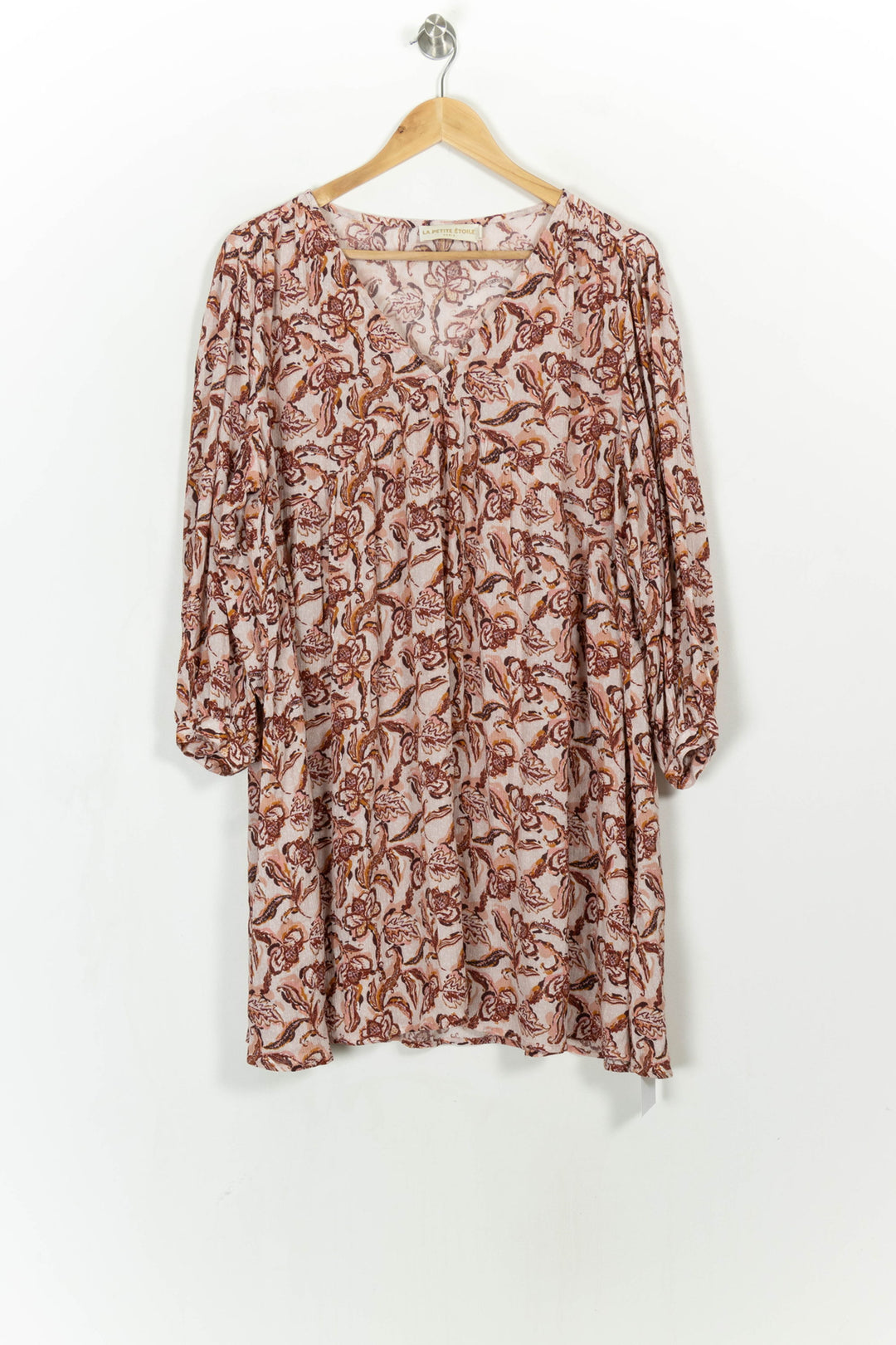 Robe Midi Rose et Marron - Taille L/40 de la marque La Petite Etoile | PARAD112205 - Vendu par Paradigme - Image 2