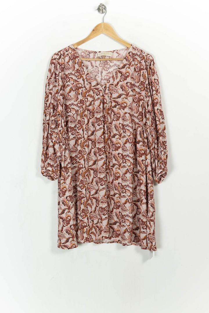 Robe Midi Rose et Marron - Taille L/40 de la marque La Petite Etoile | PARAD112205 - Vendu par Paradigme - Image 2