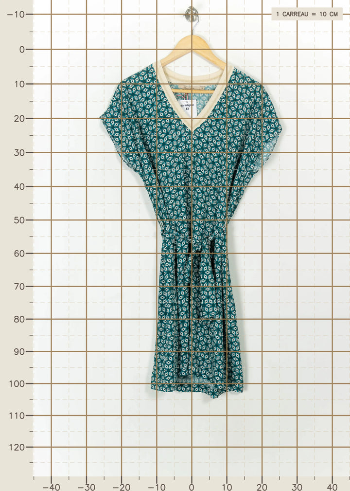 Robe Verte et Blanche - Taille XL/42 de la marque La Fée Maraboutée | PARAD112206 - Vendu par Paradigme - Image 4