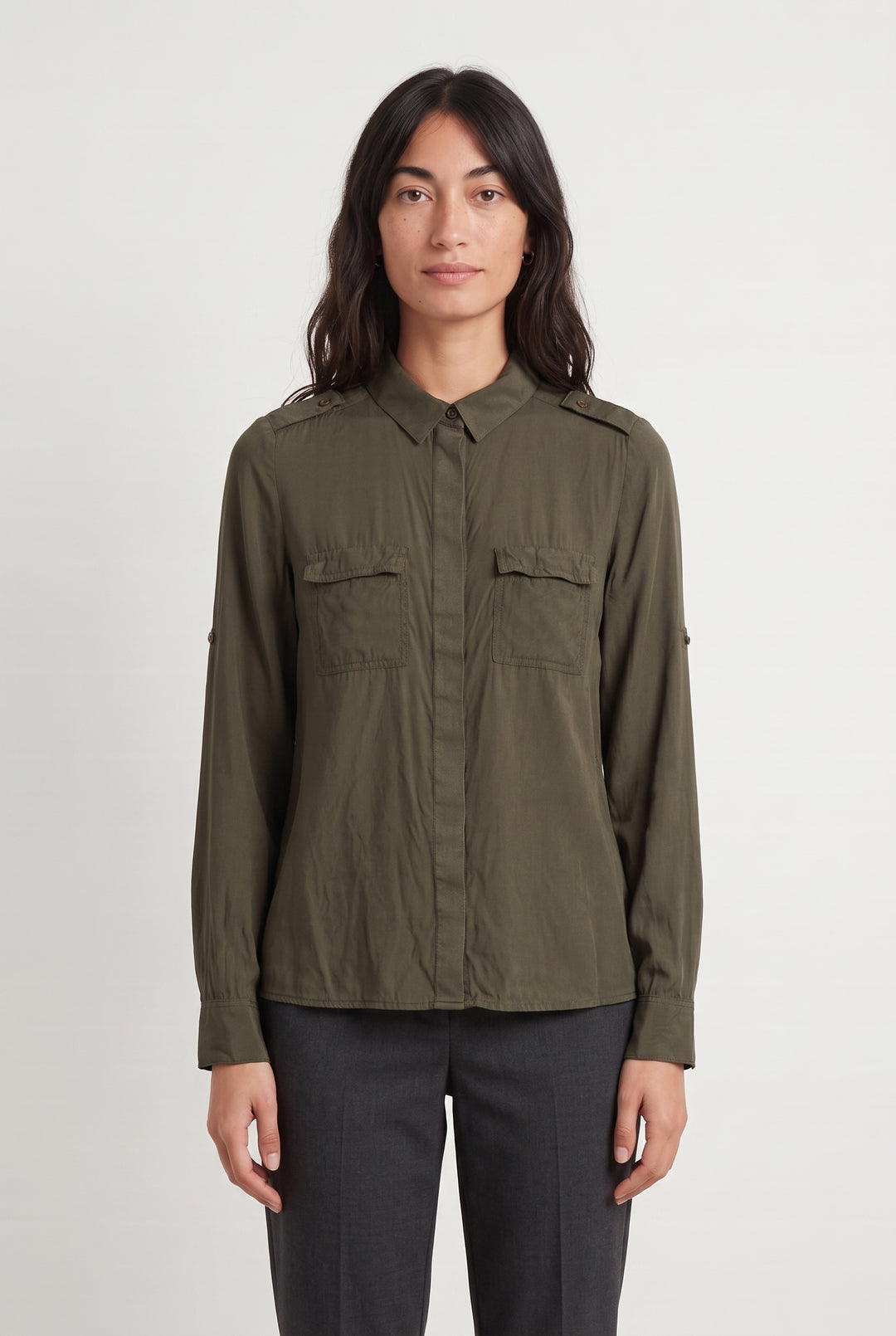 Chemise Verte - Taille S/36 de la marque Caroll | PARAD112207 - Vendu par Paradigme - Image 1