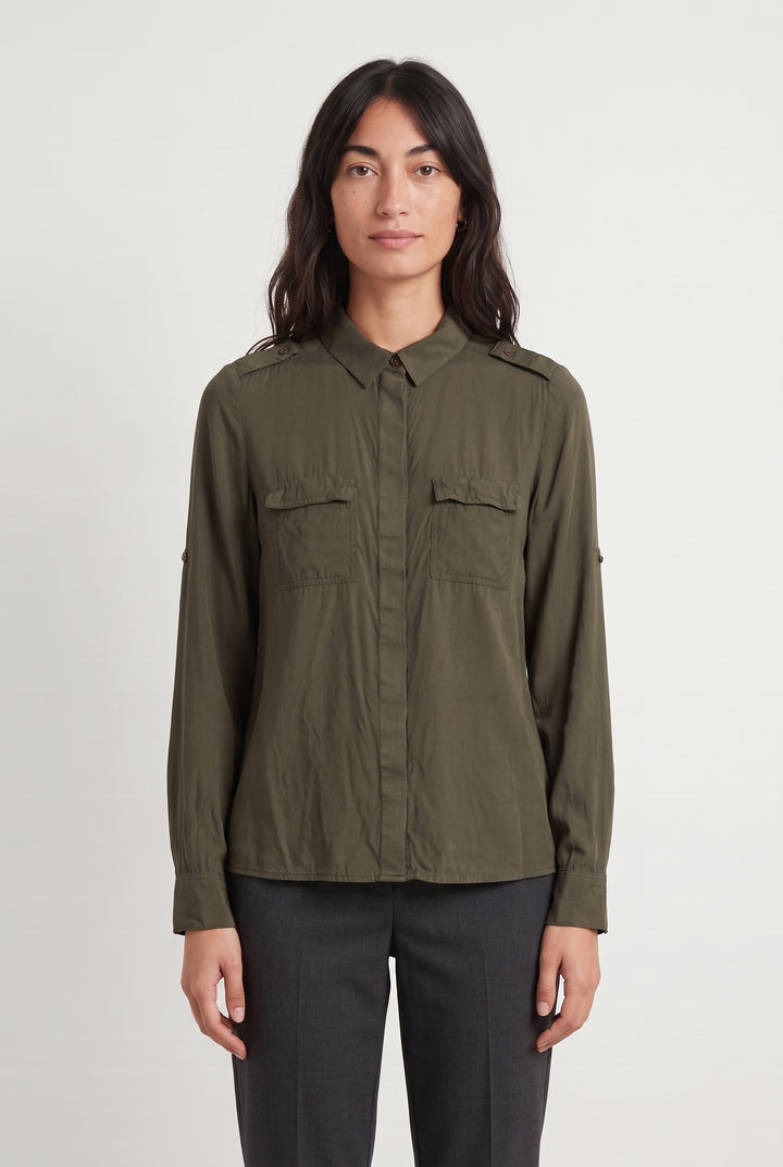 Chemise Verte - Taille S/36 de la marque Caroll | PARAD112207 - Vendu par Paradigme - Image 1