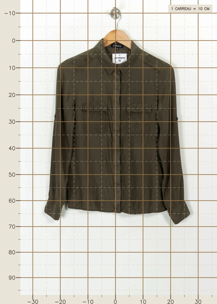 Chemise Verte - Taille S/36 de la marque Caroll | PARAD112207 - Vendu par Paradigme - Image 4