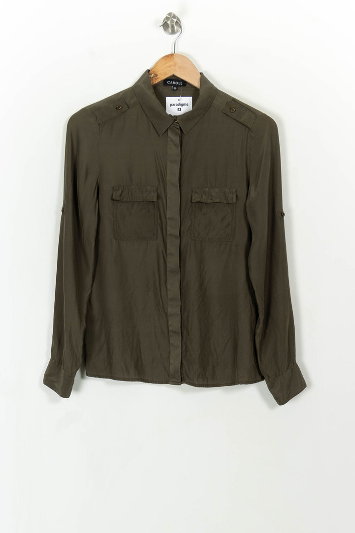 Chemise Verte - Taille S/36 de la marque Caroll | PARAD112207 - Vendu par Paradigme - Image 2