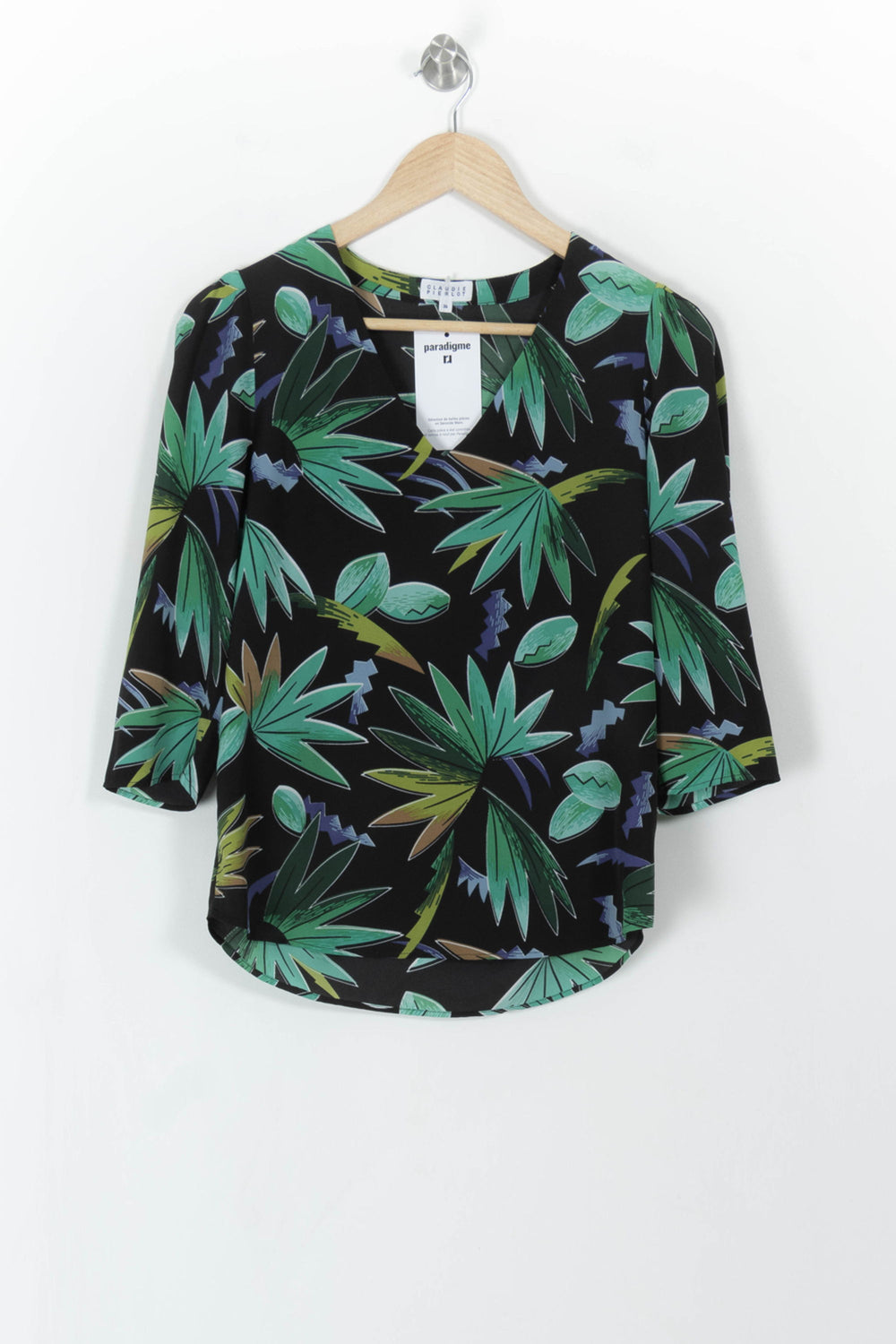 Blouse Noire et Verte - Taille S/36 de la marque Claudie Pierlot | PARAD112208 - Vendu par Paradigme - Image 2